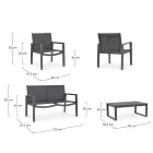 Salon de grădină cu 1 canapea, 2 fotolii și 1 măsuță de cafea - Plan Viadurini