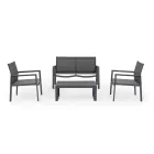 Salon de grădină cu 1 canapea, 2 fotolii și 1 măsuță de cafea - Plan Viadurini