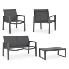 Salon de grădină cu 1 canapea, 2 fotolii și 1 măsuță de cafea - Plan Viadurini