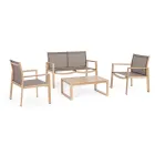 Salon de grădină cu 1 canapea, 2 fotolii și 1 măsuță de cafea - Plan Viadurini