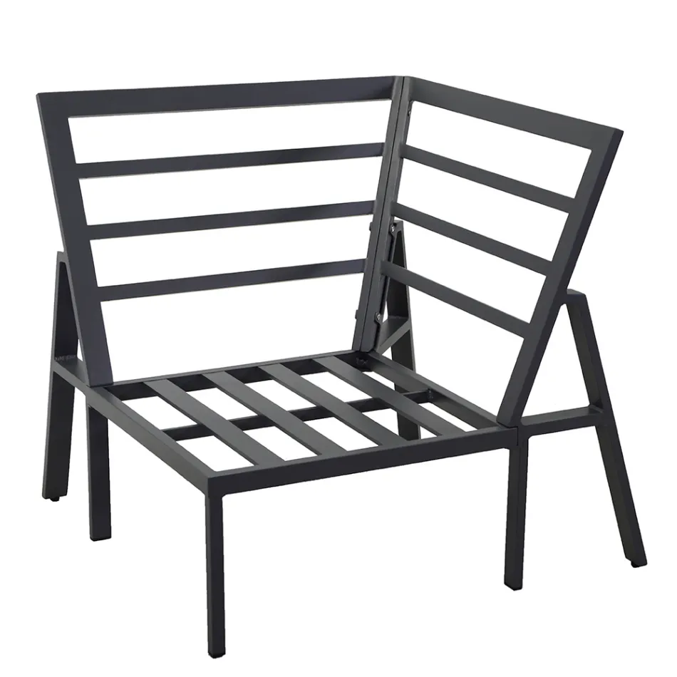 Lounge de grădină cu canapea și masă de cafea din aluminiu - etichetă Viadurini