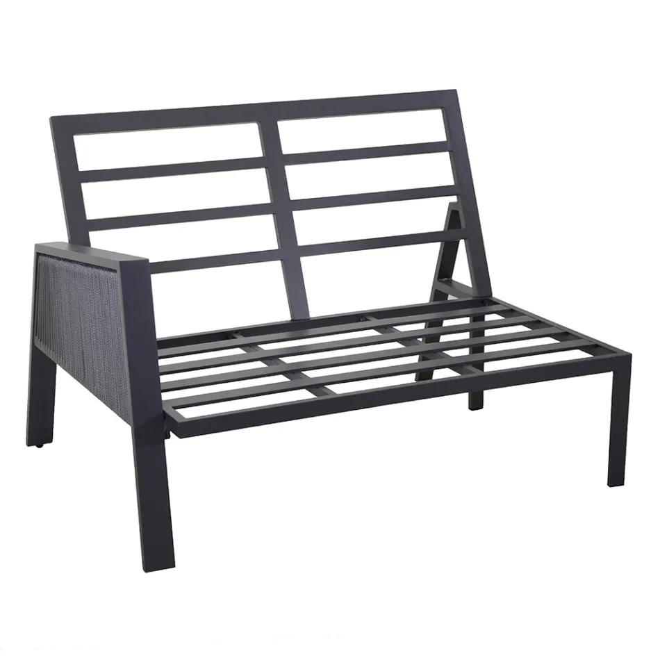 Lounge de grădină cu canapea și masă de cafea din aluminiu - etichetă Viadurini