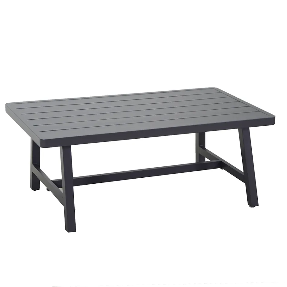 Lounge de grădină cu canapea și masă de cafea din aluminiu - etichetă Viadurini