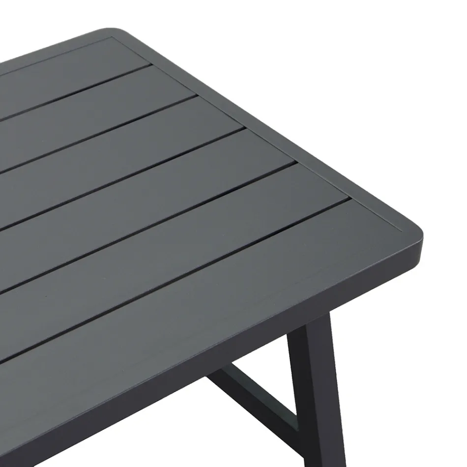 Lounge de grădină cu canapea și masă de cafea din aluminiu - etichetă Viadurini