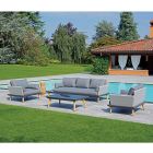 Lounge de grădină cu structură din aluminiu gri antracit - Fouquer Viadurini
