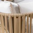 Garden Lounge din aluminiu alb si stofa - Eugene Viadurini