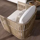 Garden Lounge din aluminiu alb si stofa - Eugene Viadurini