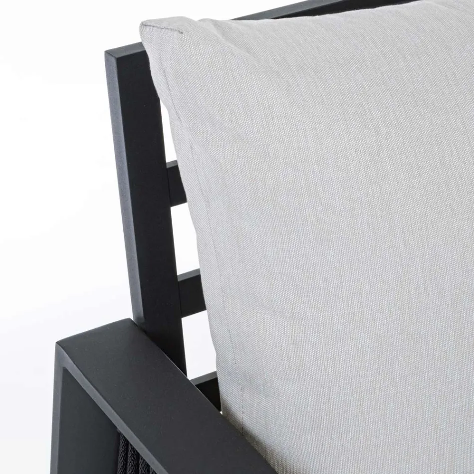 Garden Lounge cu design alb sau negru din aluminiu - Ploaia de lapte Viadurini