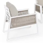 Garden Lounge cu design alb sau negru din aluminiu - Ploaia de lapte Viadurini