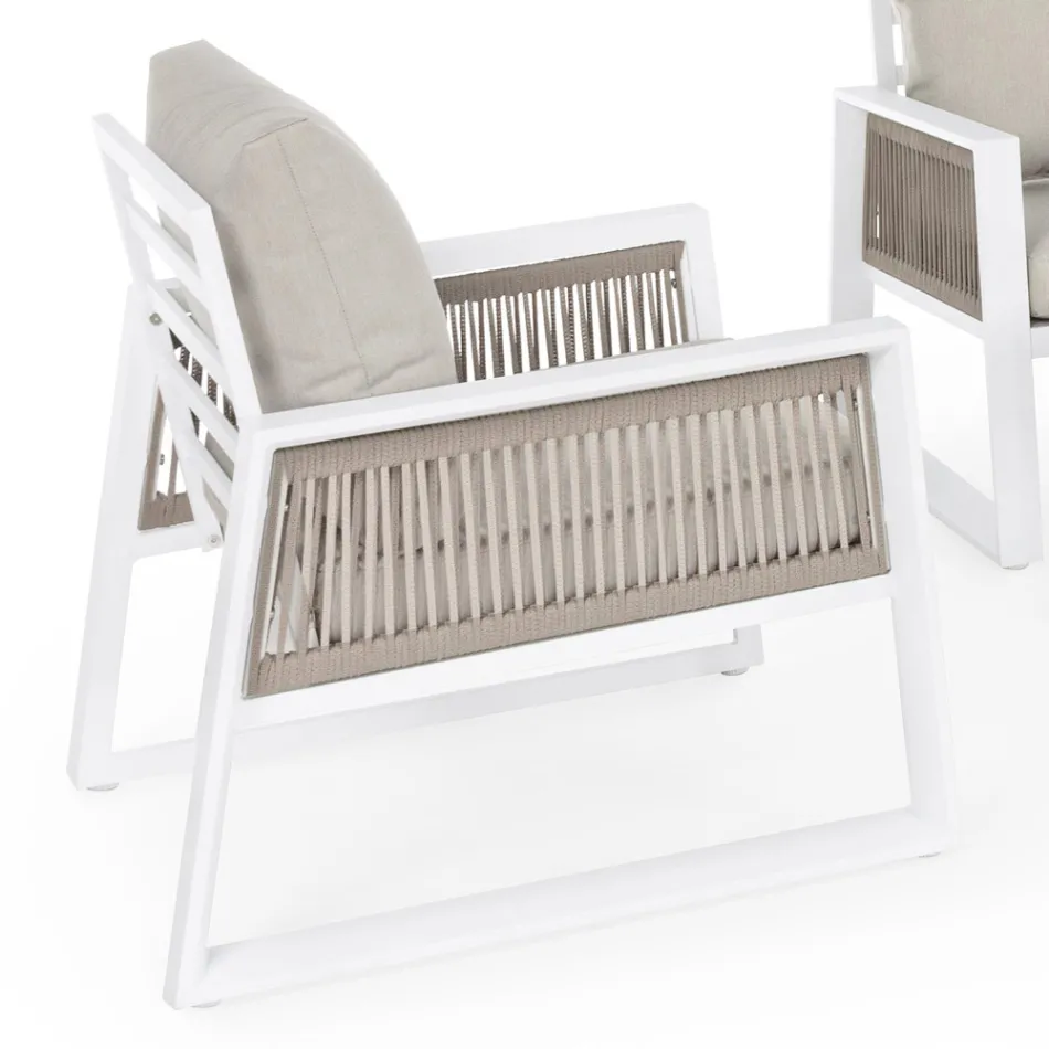 Garden Lounge cu design alb sau negru din aluminiu - Ploaia de lapte Viadurini