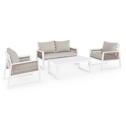 Garden Lounge cu design alb sau negru din aluminiu - Ploaia de lapte Viadurini