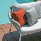 Lounge de grădină din aluminiu și frânghie cu măsuță de cafea - Dingo Viadurini