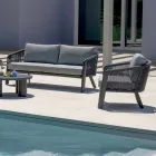 Set de mobilier de grădină Smeria din aluminiu și frânghie țesută cu perne Viadurini