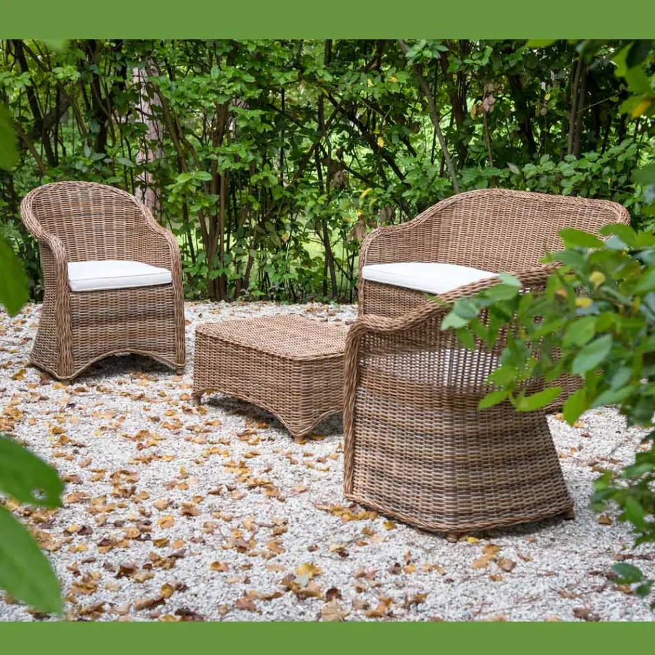 Salon de gradina din Aluminiu si Tesut Polyrattan - Melina Viadurini