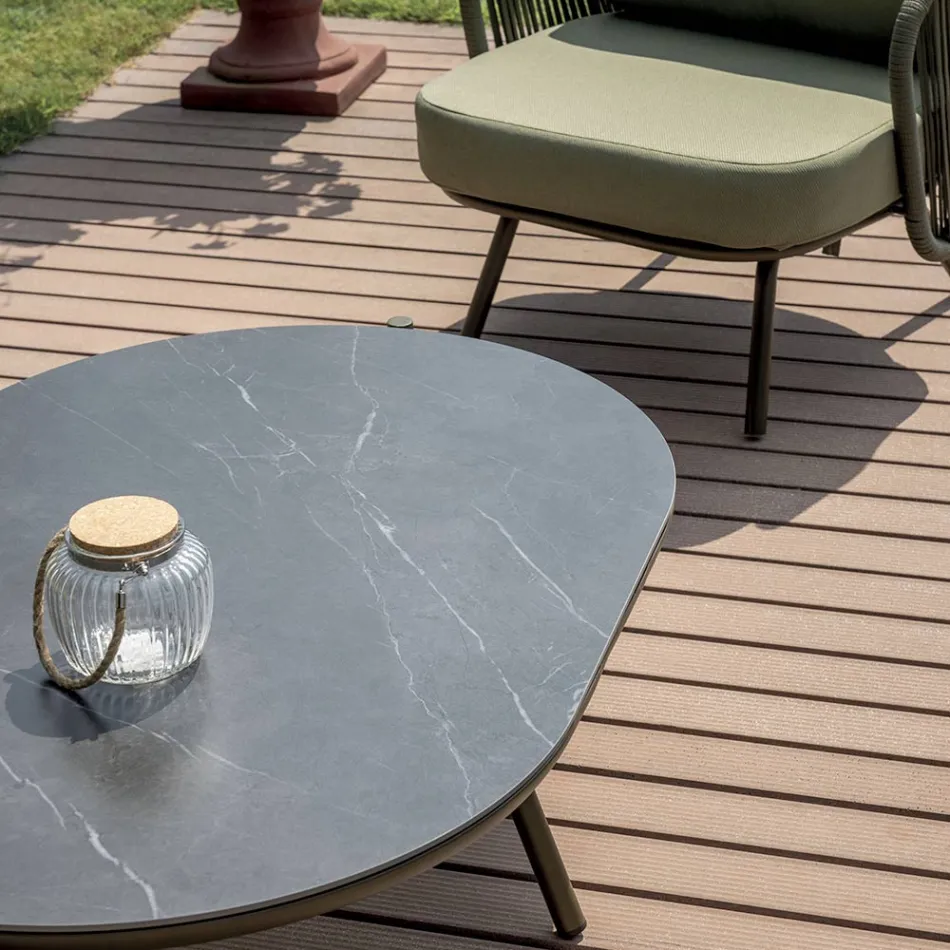 Sufragerie de grădină din aluminiu roșu sau verde - Regalrise Viadurini