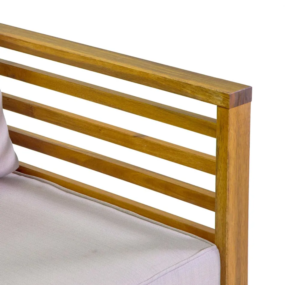 Set lounge de grădină din lemn de salcâm uleiat, culoare naturală - tehnic Viadurini