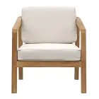 Set de mobilier de grădină din tec FSC cu perne ecru - Caresa Viadurini