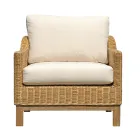 Set de mobilier de grădină din lemn cu ratan și perne detașabile - Silvara Viadurini