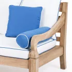 Set lounge de grădină din lemn de tec natural periat - Artes Viadurini