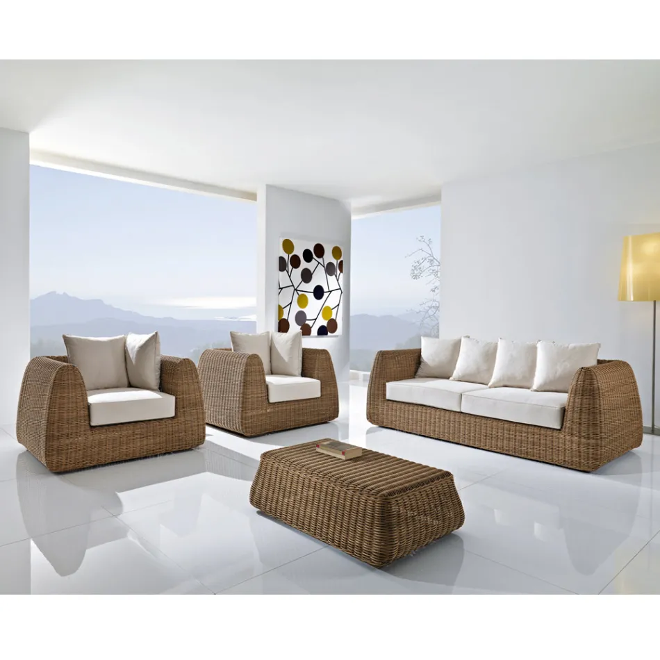 Set de grădină din Poly Rattan țesut manual - Charlie Viadurini