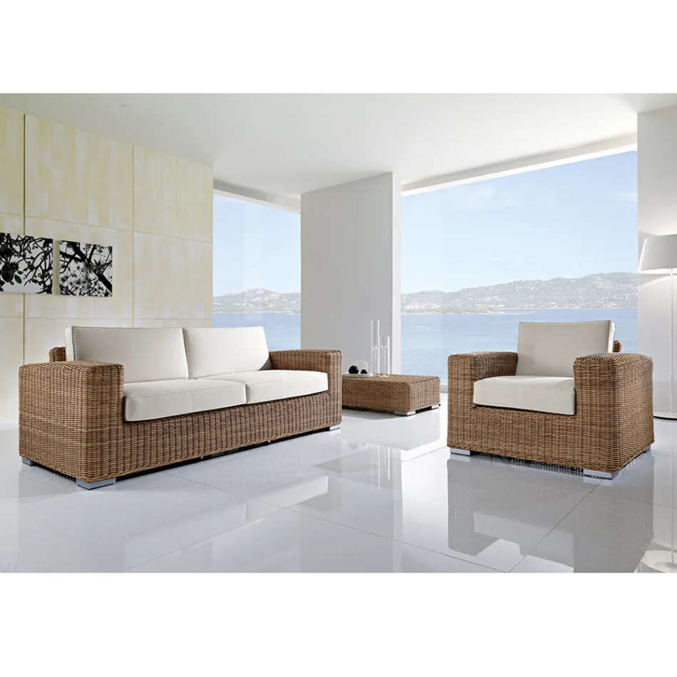 Lounge de grădină din Polyrattan țesut manual - Yoko Viadurini