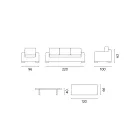 Lounge de grădină din ratan cu măsuță de cafea și perne din lemn - Hugues Viadurini