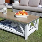 Lounge în aer liber cu măsuță de cafea din lemn de mango și perne din bumbac - Orlanda Viadurini