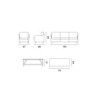 Lounge în aer liber cu măsuță de cafea din lemn de mango și perne din bumbac - Orlanda Viadurini