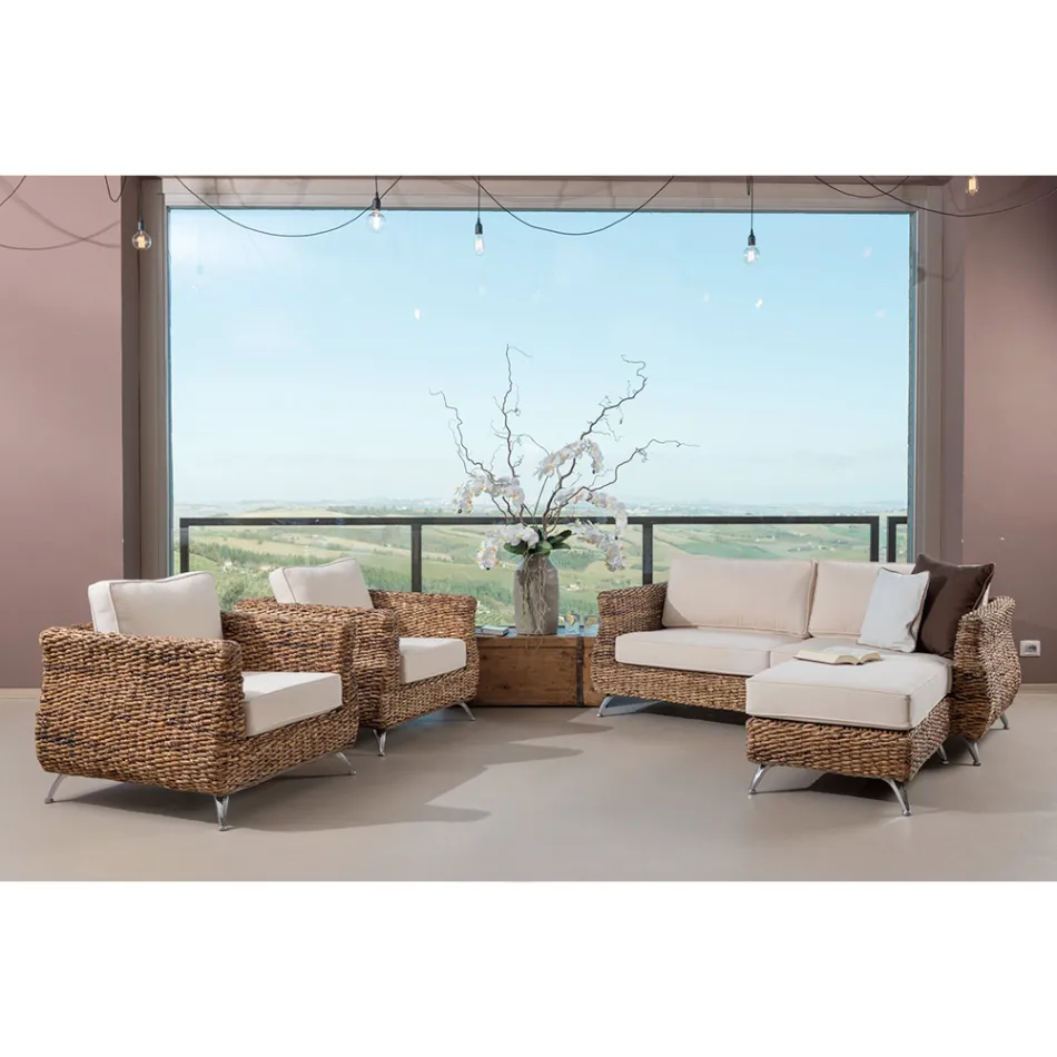 Living exterior in Banana Weaving cu perne - Legolas Viadurini