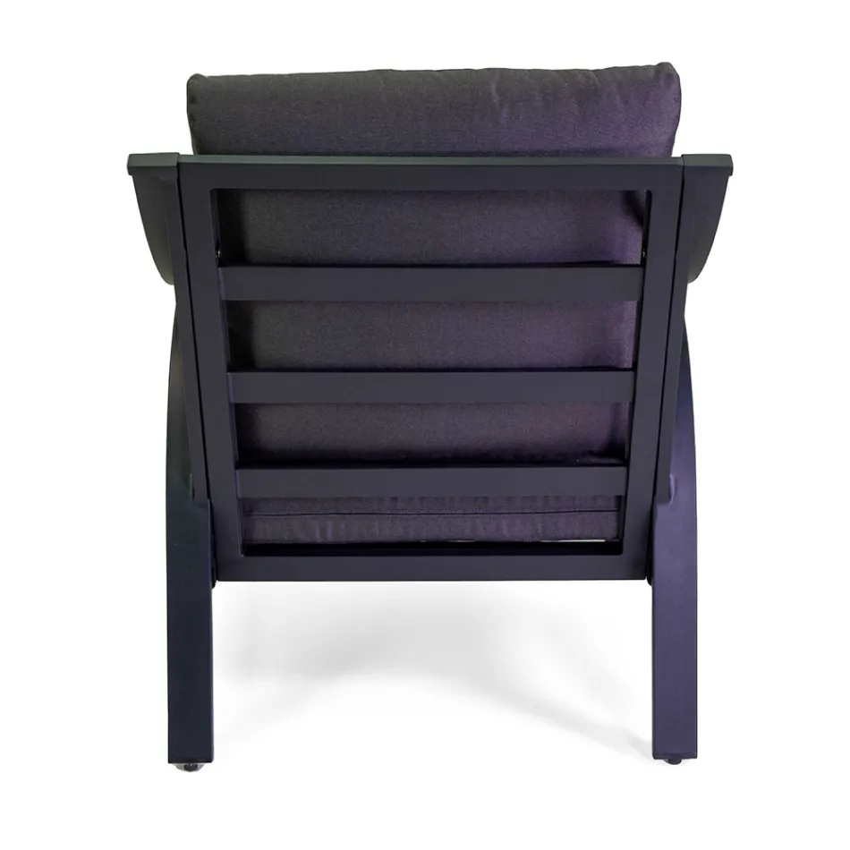 Camera de zi din aluminiu cu brațe din tec brazilian - Jurnal Viadurini