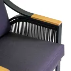 Camera de zi din aluminiu cu brațe din tec brazilian - Jurnal Viadurini