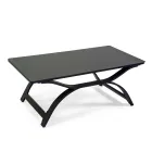 Camera de zi din aluminiu cu brațe din tec brazilian - Jurnal Viadurini