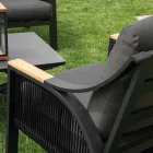 Camera de zi din aluminiu cu brațe din tec brazilian - Jurnal Viadurini