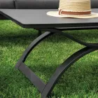 Camera de zi din aluminiu cu brațe din tec brazilian - Jurnal Viadurini