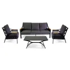 Camera de zi din aluminiu cu brațe din tec brazilian - Jurnal Viadurini