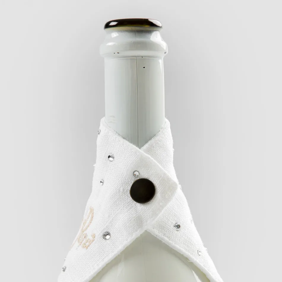 Tava de scurgere de in alb sau negru cu broderie si cristale 2 bucati - Salvino Viadurini