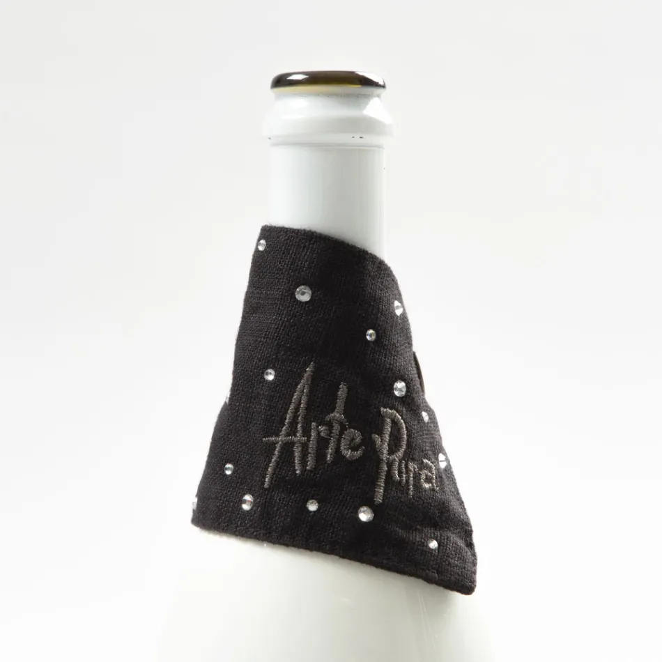 Tava de scurgere de in alb sau negru cu broderie si cristale 2 bucati - Salvino Viadurini