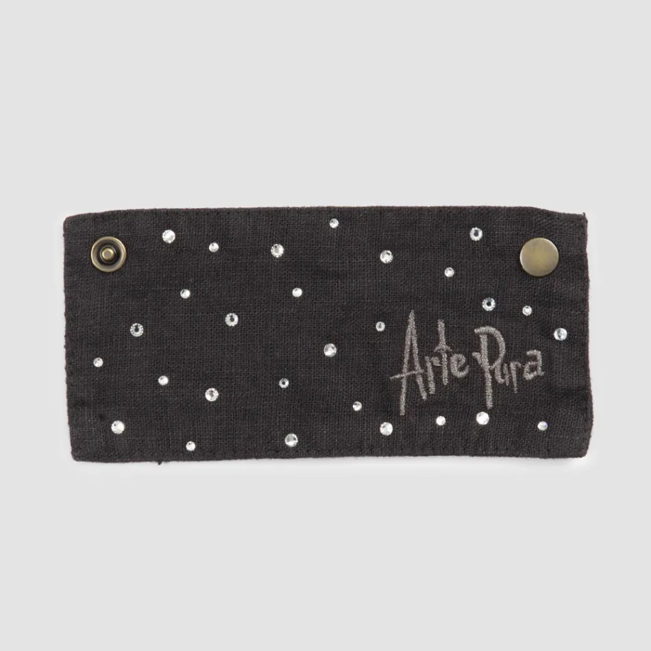 Tava de scurgere de in alb sau negru cu broderie si cristale 2 bucati - Salvino Viadurini