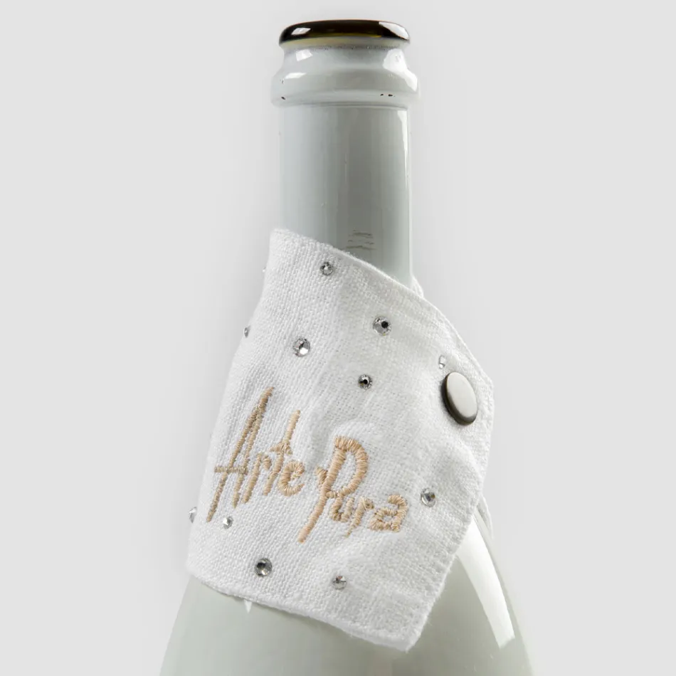 Tava de scurgere de in alb sau negru cu broderie si cristale 2 bucati - Salvino Viadurini