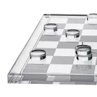 Set de șah și dame din plexiglas de design cu sertar, fabricat în Italia - Elora Viadurini