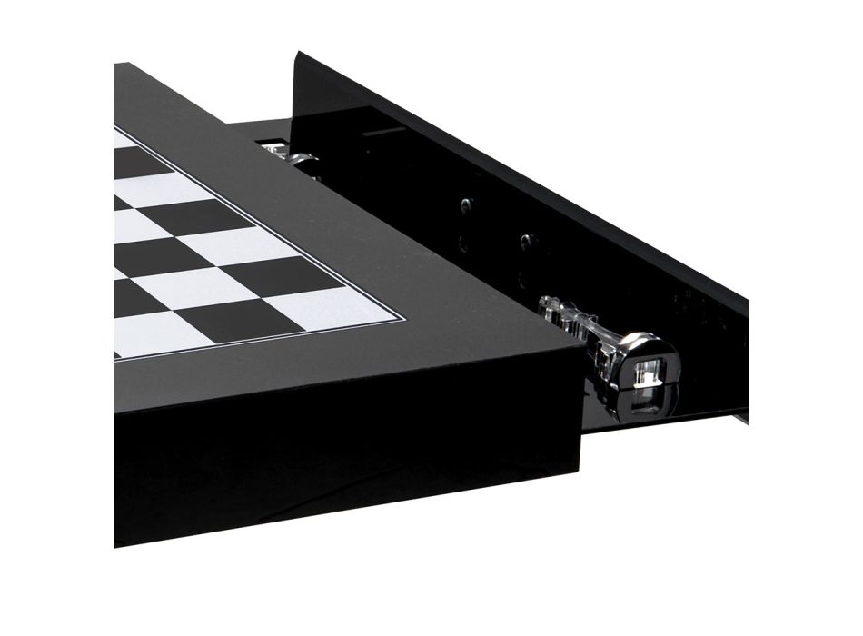 Tablă de șah pentru șah și dame de design în plexiglas Made in Italy - Șah Viadurini