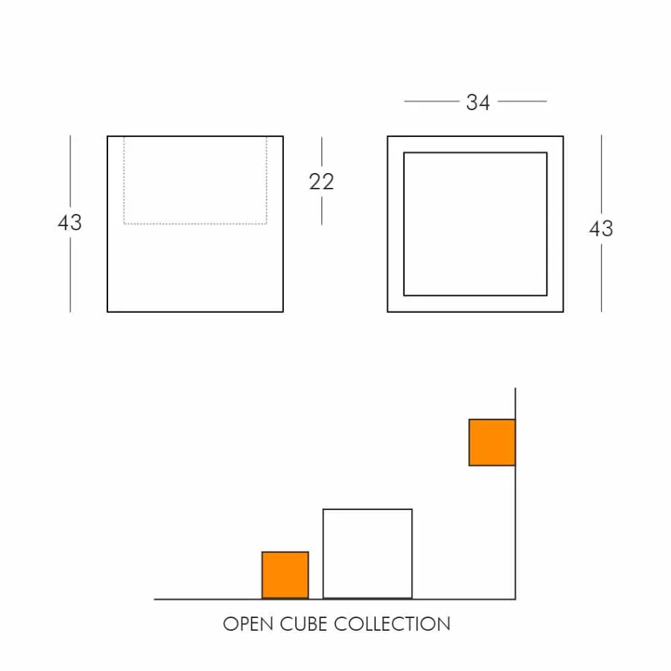 Cubul luminos raft Slide Open Cube design modern făcut în Italia Viadurini