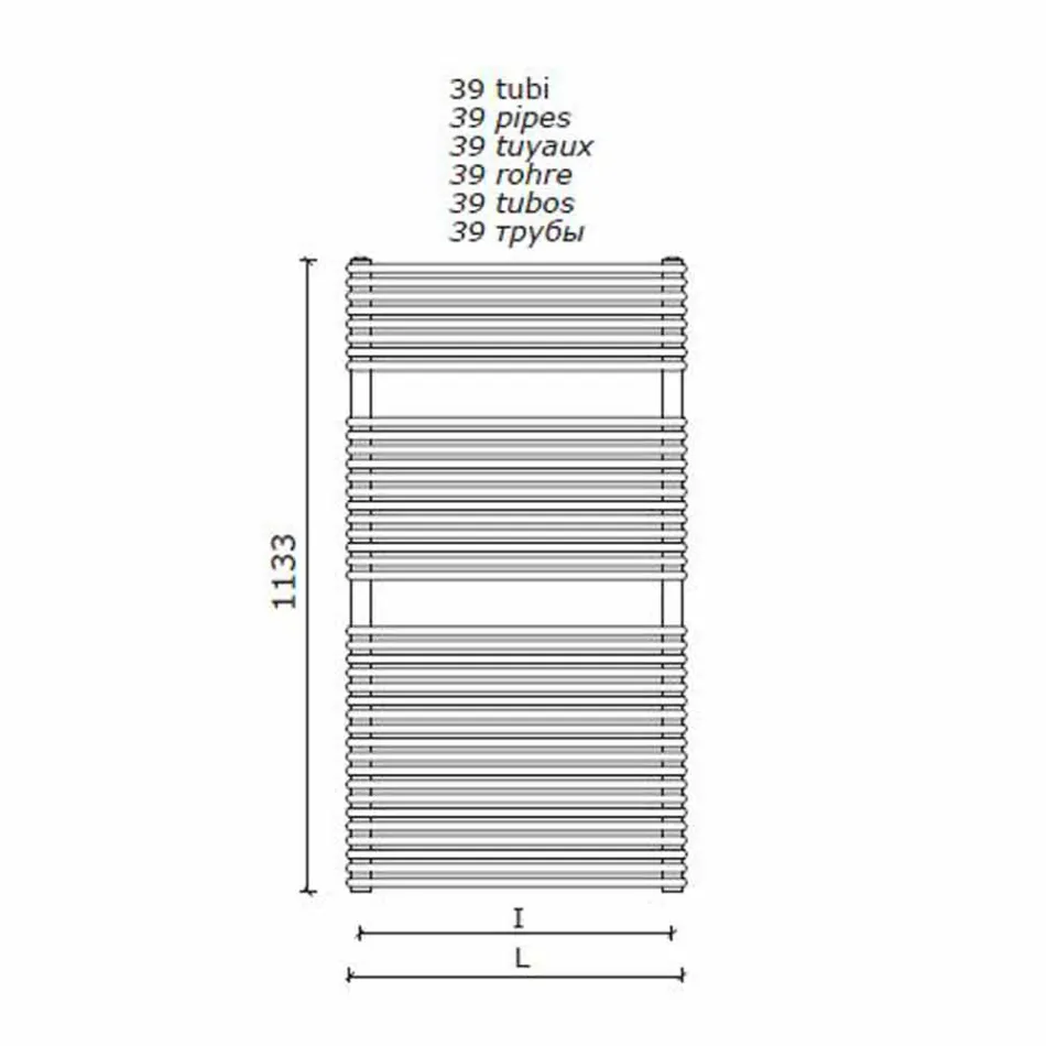 Încălzitor de prosoape hidraulice de baie cu design vertical în oțel 1013 W - Griffin Viadurini