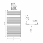 Încălzitor de prosoape hidraulice de baie cu design vertical în oțel 1013 W - Griffin Viadurini