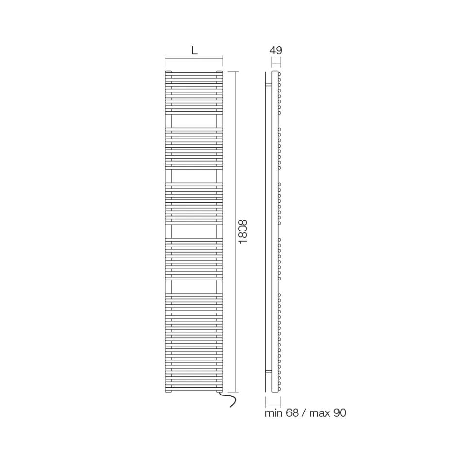 Incalzitor de prosoape cu Sistem Electric si Structura Otel Made in Italy - Sirop Viadurini