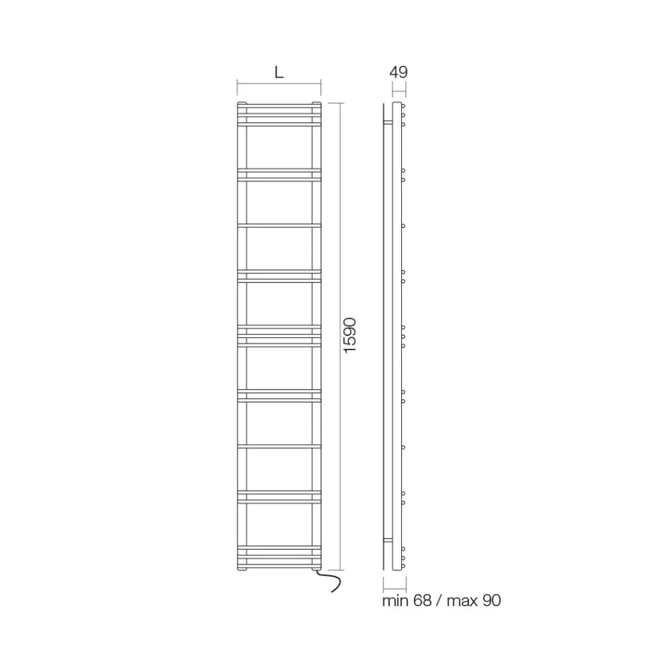 Incalzitor de prosoape cu Sistem Electric din Otel Made in Italy - Ananas Viadurini