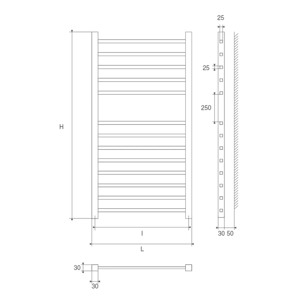 Încălzitor de prosoape cromat de până la 486 de wați, fabricat în Italia - Padova Viadurini