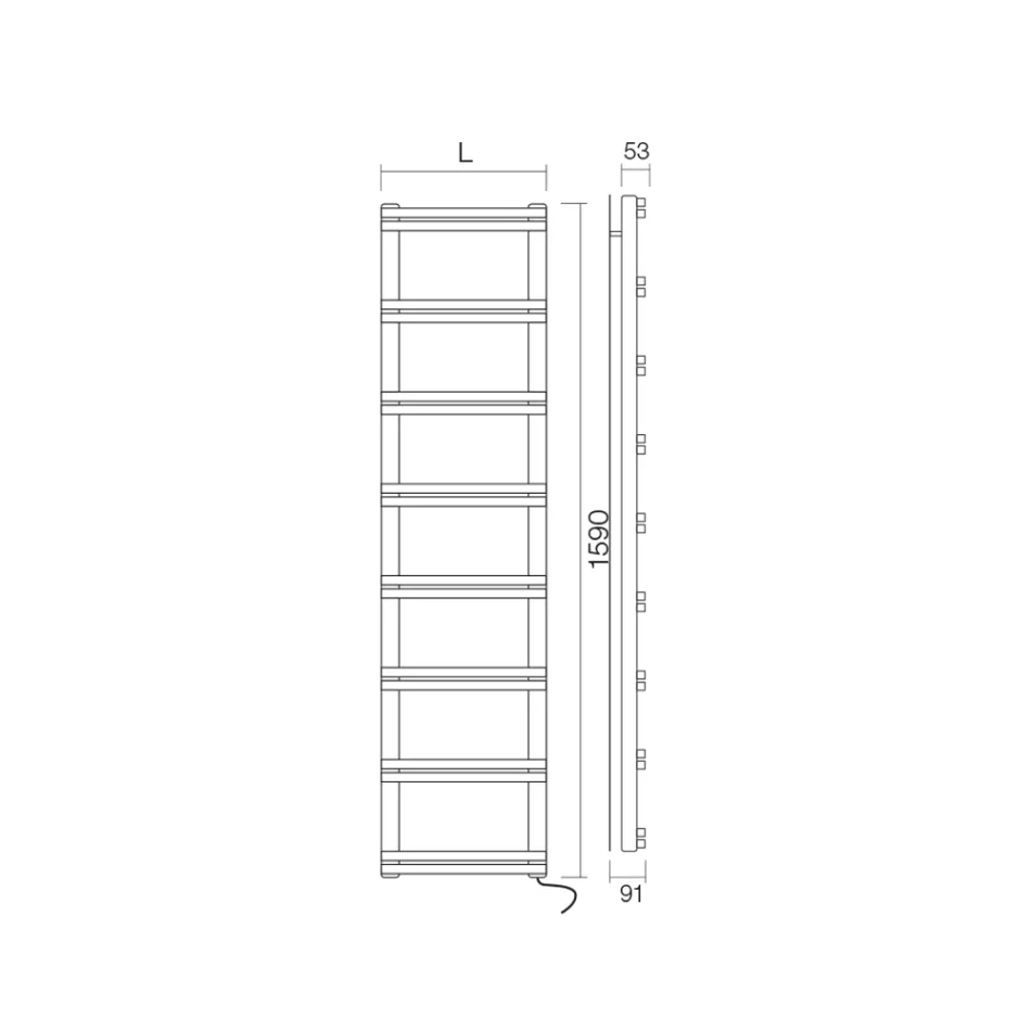 Încălzitor electric pentru prosoape cu colectoare verticale Made in Italy - Ginger Viadurini