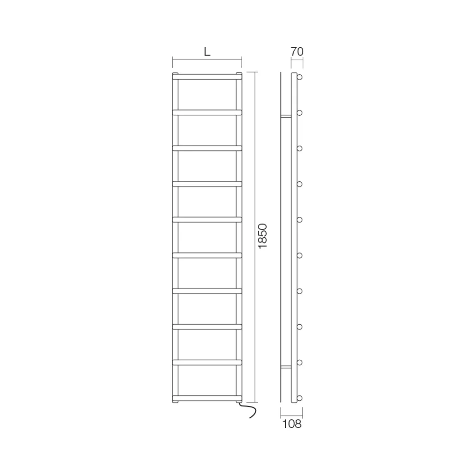 Încălzitor electric pentru prosoape cu elemente circulare Made in Italy - Căpșuni Viadurini