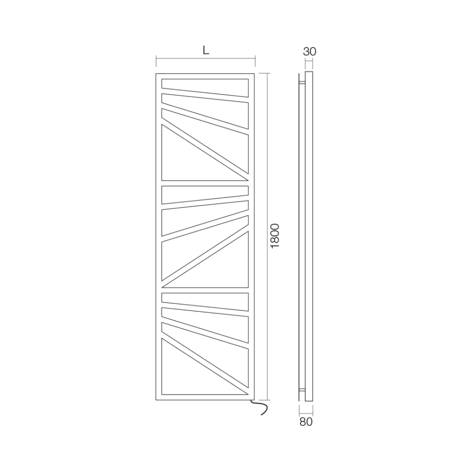 Încălzitor electric pentru prosoape cu elemente pătrate Made in Italy - Migdale Viadurini